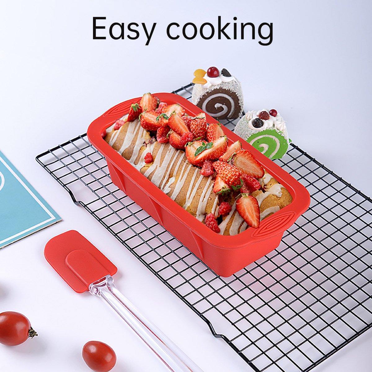 High Temperature Resistant Rectangular Silicone Cake Mold Baking Pan for Kitchen - Grey