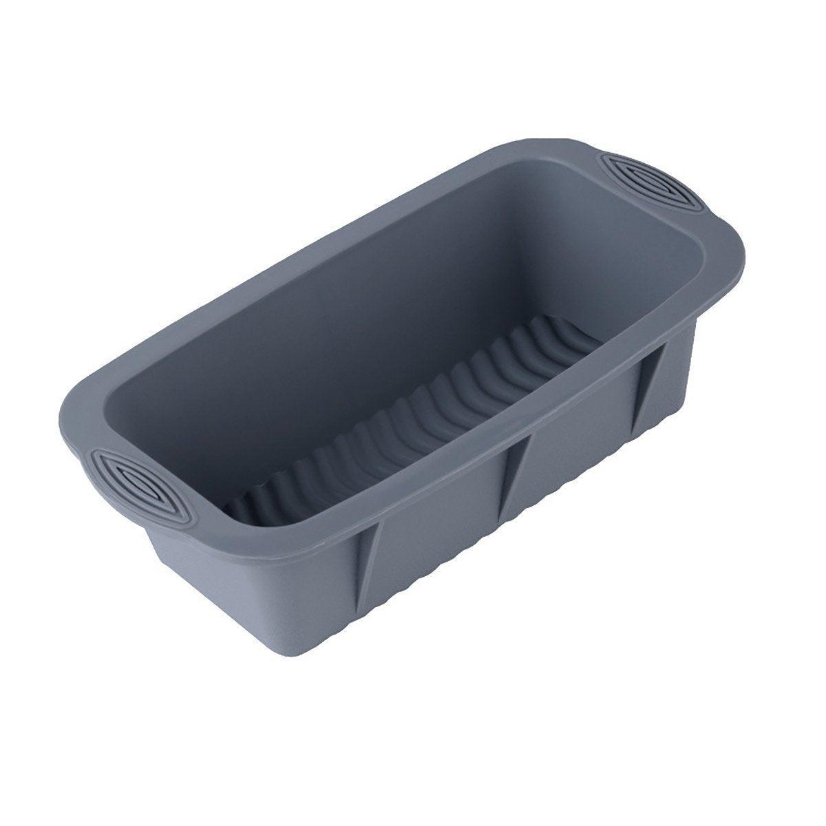 High Temperature Resistant Rectangular Silicone Cake Mold Baking Pan for Kitchen - Grey