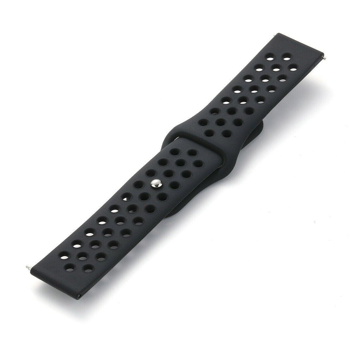 22mm 20mm Silicone Sports Watch Band for Samsung Huawei Huami Two-Tone Strap - 20mm-Grey