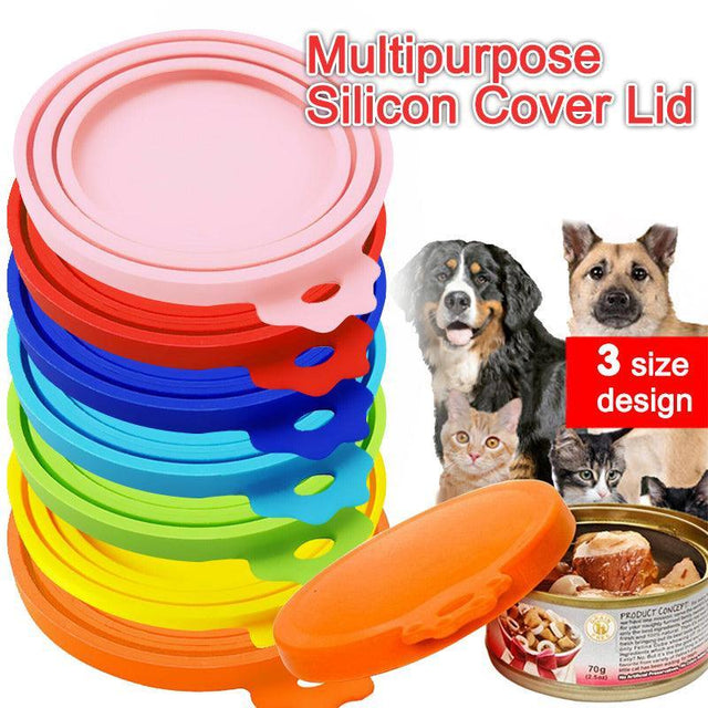 Yellow 1/2/3X Silicone Pet Food Can Cover Reusable Lid for Storage 1 pc