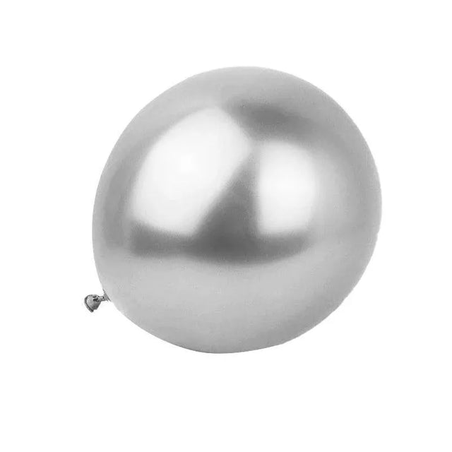 Metallic Latex Balloons 12 Inch Chrome Party Balloons for Birthday Wedding Decoration - Silver 50PCS