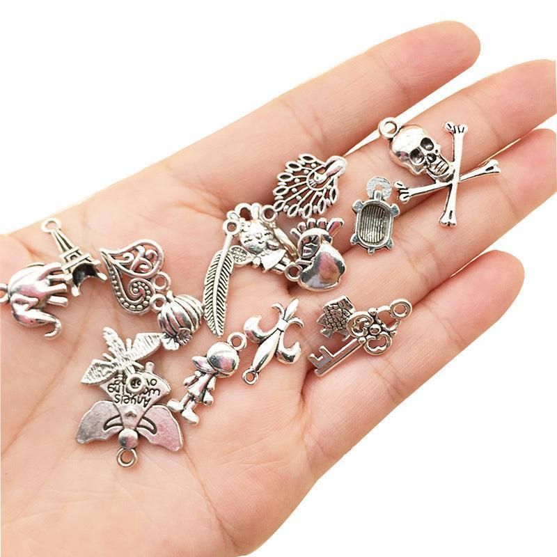 100Pcs Tibetan Silver Mixed Charms - DIY Jewelry Crafting Pendants