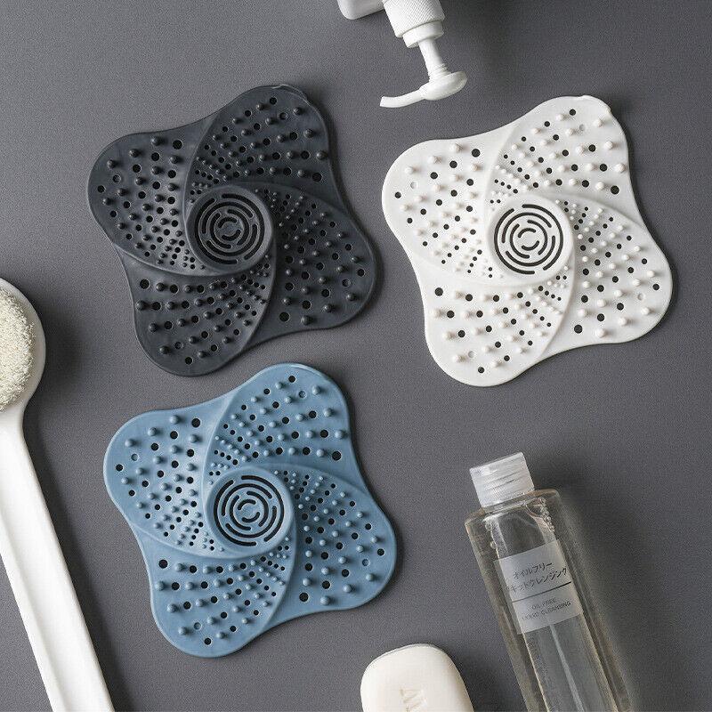 Sink Trap Filter Hair Catcher Shower Bath Cover Basin Stopper Drain Strainer - Black