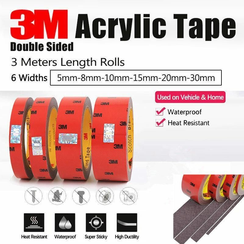 Vehicle 3M Strong Permanent Double Sided Super Sticky Versatile Roll Tape Craft - 8mm