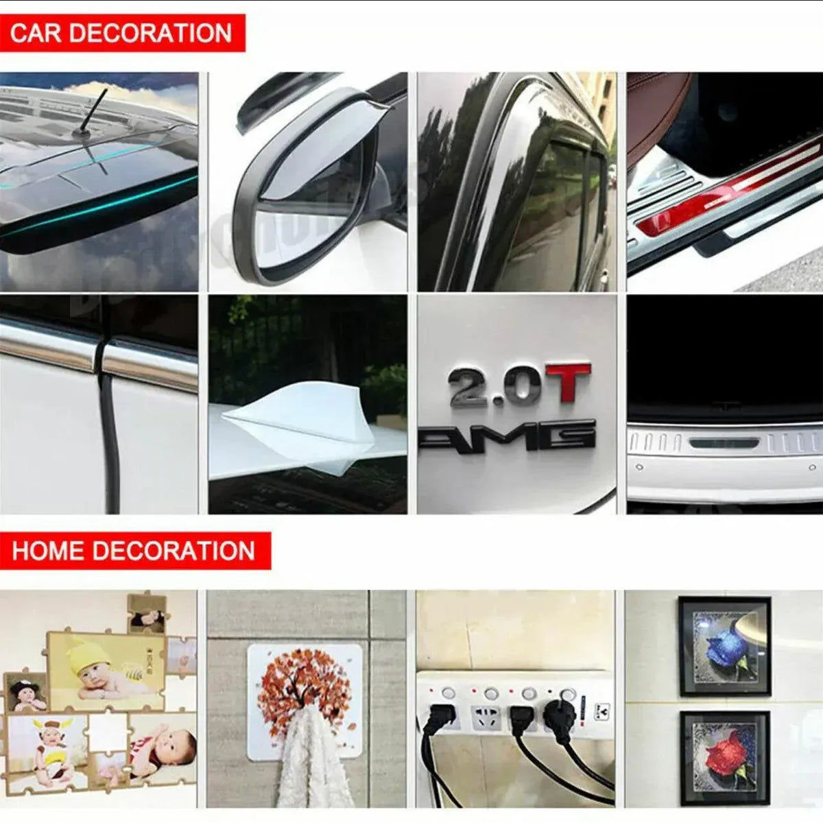 Vehicle 3M Strong Permanent Double Sided Super Sticky Versatile Roll Tape Craft - 8mm