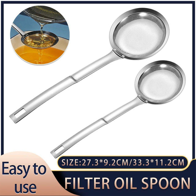 Oil Separator Spoon Mesh Fine Hole Filter Degreasing Residue Cooking Tool Samll