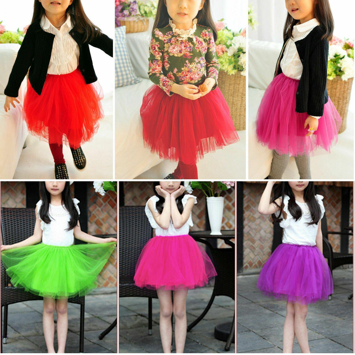 Girls Tutu Skirt Princess Dressup Party Costume Ballet Dancewear - Light Purple