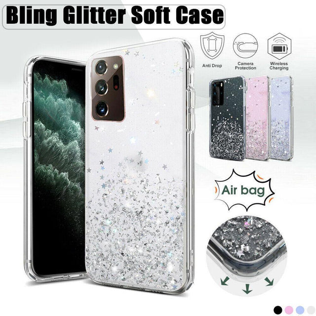 For Samsung Galaxy S20 Fe S21 Ultra S20 Shockproof Bling Glitter Soft Case Purple - For Samsung S21Ultra/S30Ultra