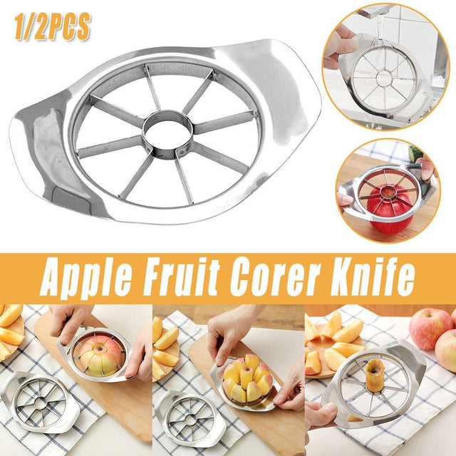 1/2PCS Apple Corer Slicer Peeler Stainless Steel Fruit Cutter Divider Tool - 1PC