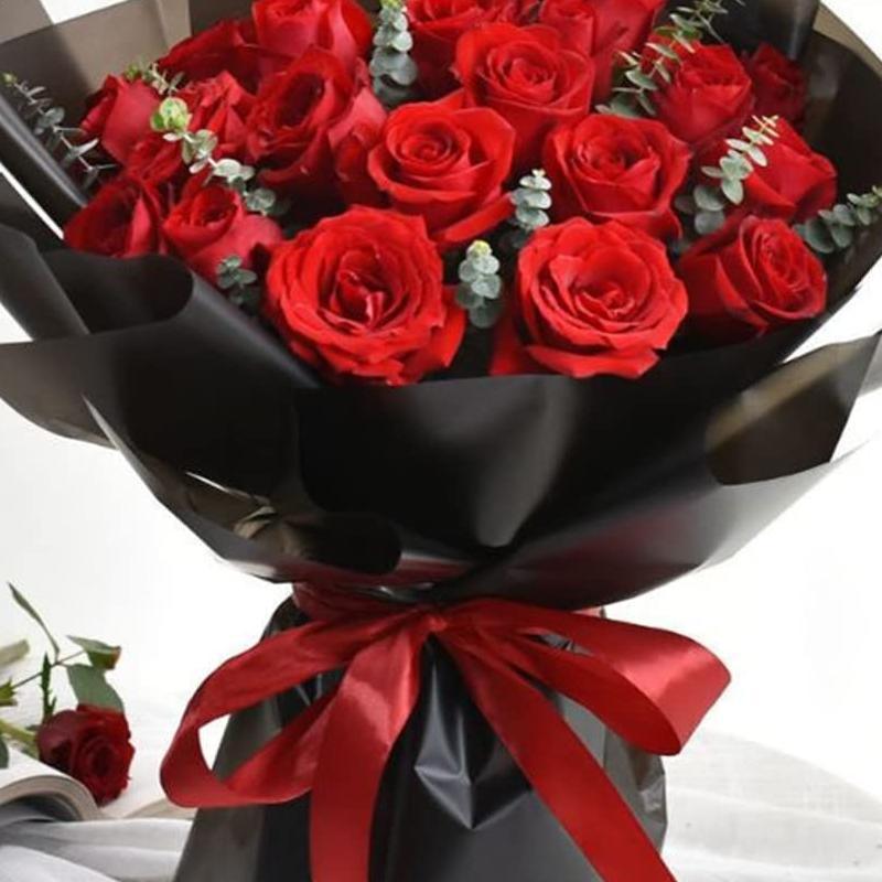 20PCS Plastic Waterproof Flower Gift Wrapping Paper Florist Bouquet Packaging - Red+Wine Red