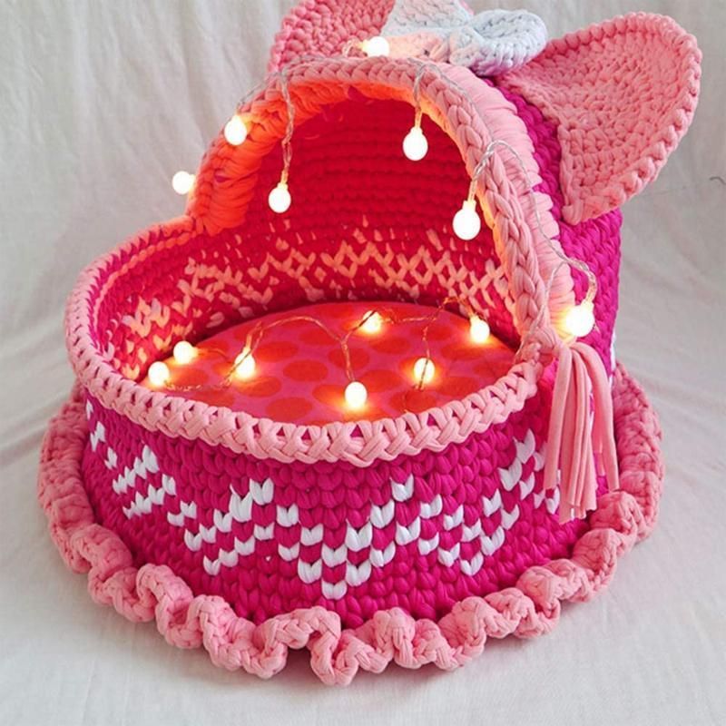 Chunky Arm Wool Yarn Knitted Soft Woolen Yarn Hand Washable Knitted Yarn for Bed - Light Pink