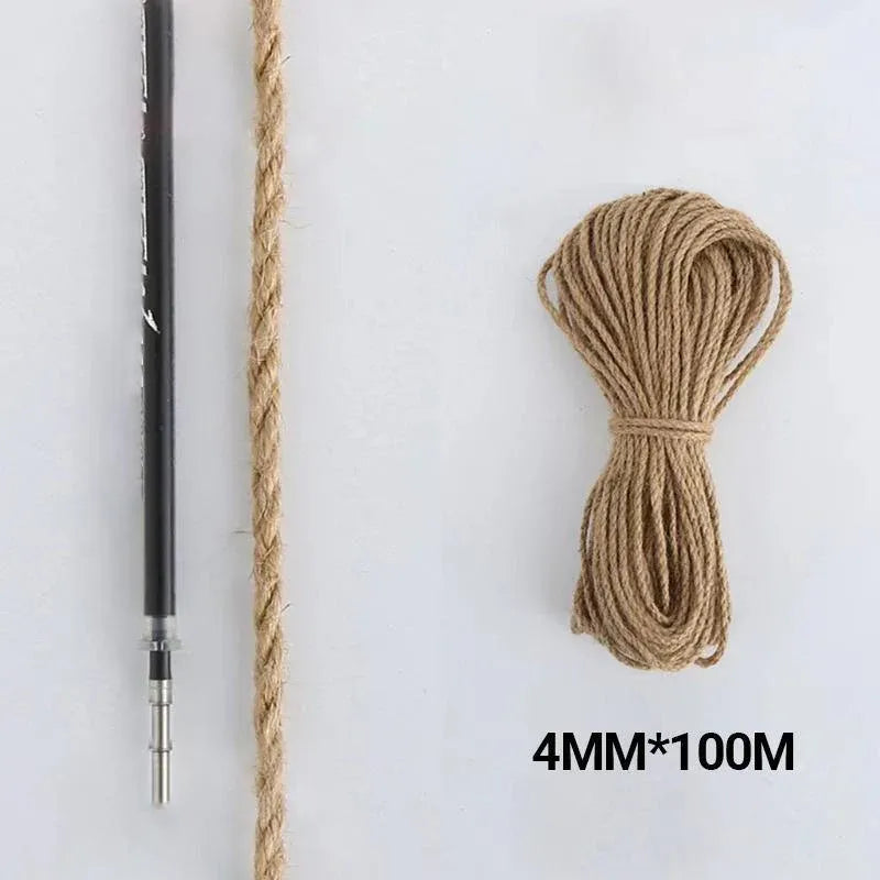 Sisal Rope Natural Jute Hemp Manila Twine String Cord 1-14mm Thick Craft DIY - 5Rolls-12MM*50M