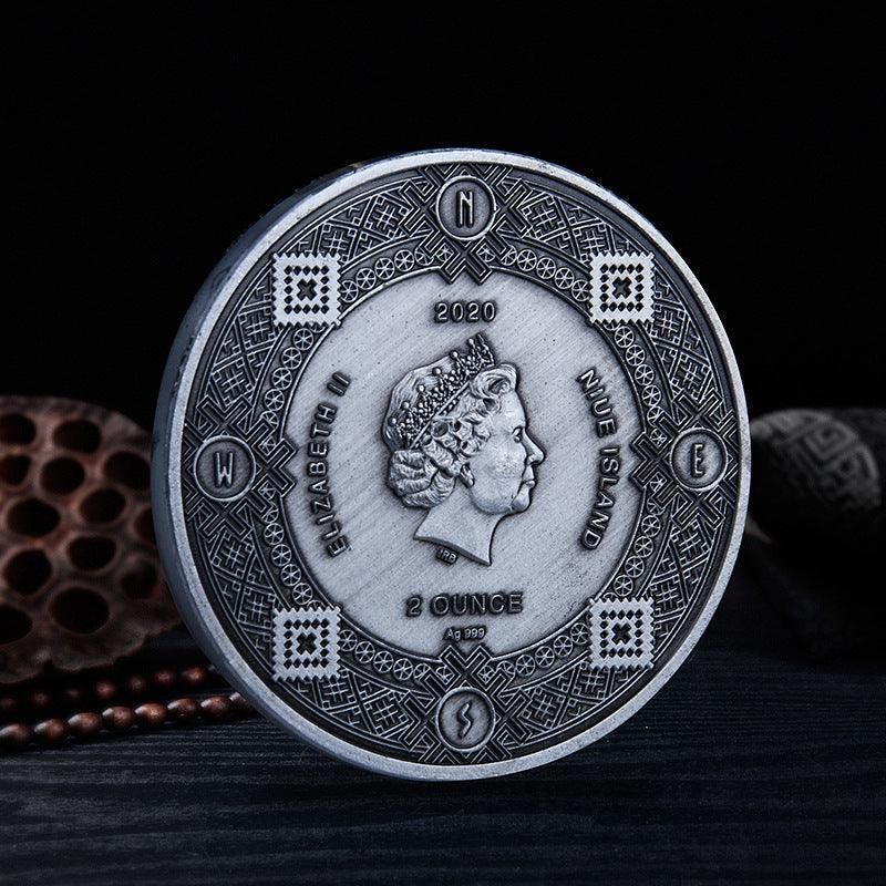 Twelve Constellations Coin Sun and Moon Challenge Medal Double-sided Embossed