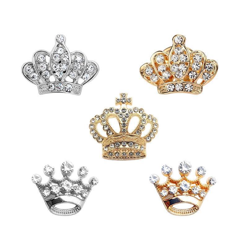 Small Crown Brooch Accessory Fashion Corsage Pin Jewelry Women Men Gift - 3# Gold