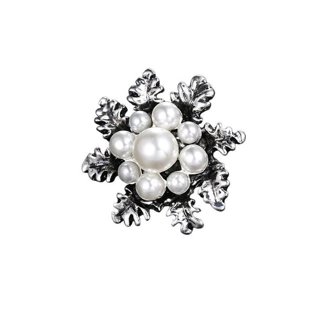 Imitation Pearl Brooch Elegant Fashion Accessory Women Ladies Gift - Sliver