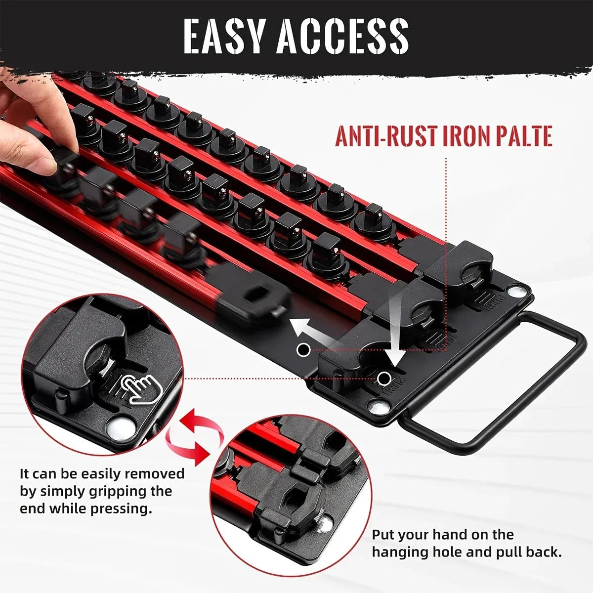 Portable Socket Storage Rack Tool Rack Socket Tool Organizer Garage Workshop