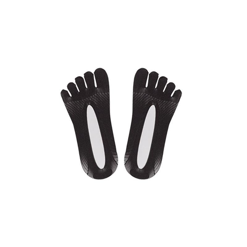 Five Finger Toe Socks Women Invisible Ankle Cut No Show Liner Low Cut Packs - Black 6 Pairs