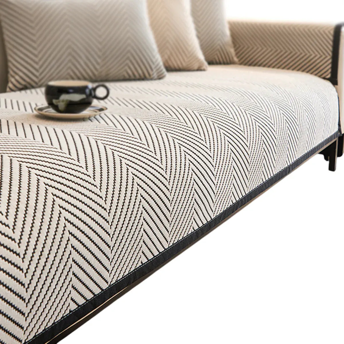 Sofa Cushion Cover Modern Non Slip Couch Protector Furniture Seat Slipcover Pad - 70x210cm