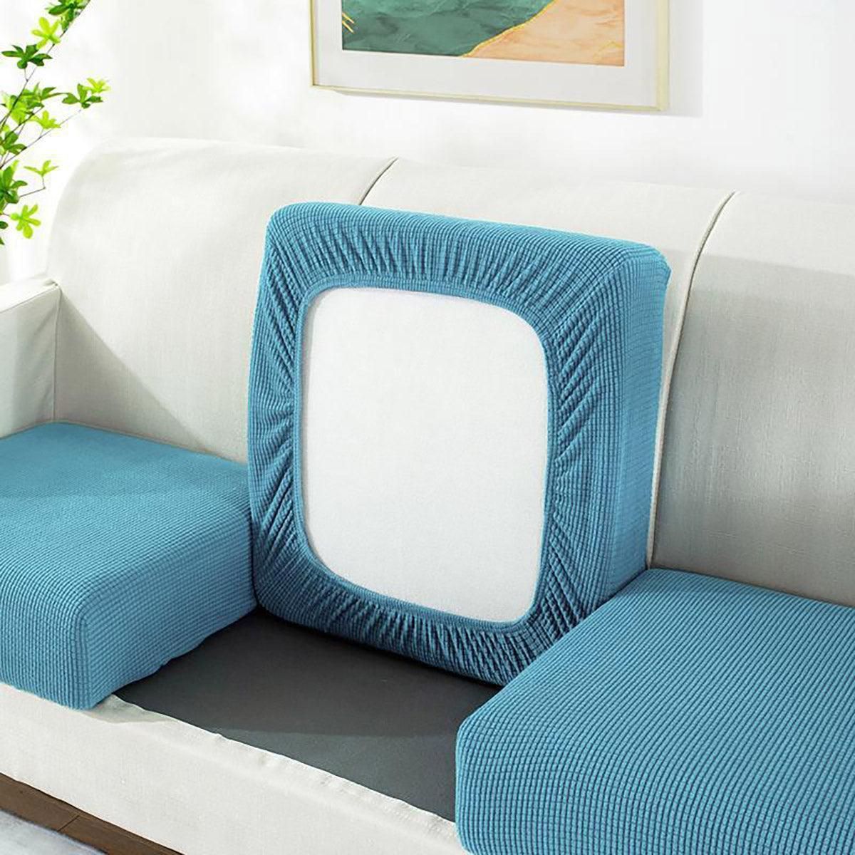 Stretch Sofa Slipcover 4 Seasons Universal Couch Protector Elastic Fabric Cover - Single-Blue