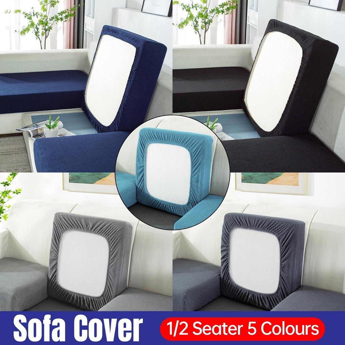 Stretch Sofa Slipcover 4 Seasons Universal Couch Protector Elastic Fabric Cover - Double-Light-Grey
