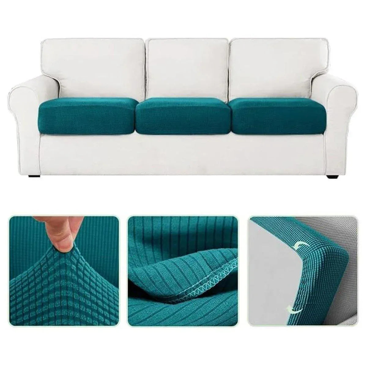 Stretch Sofa Slipcover 4 Seasons Universal Couch Protector Elastic Fabric Cover - Double-Light-Grey
