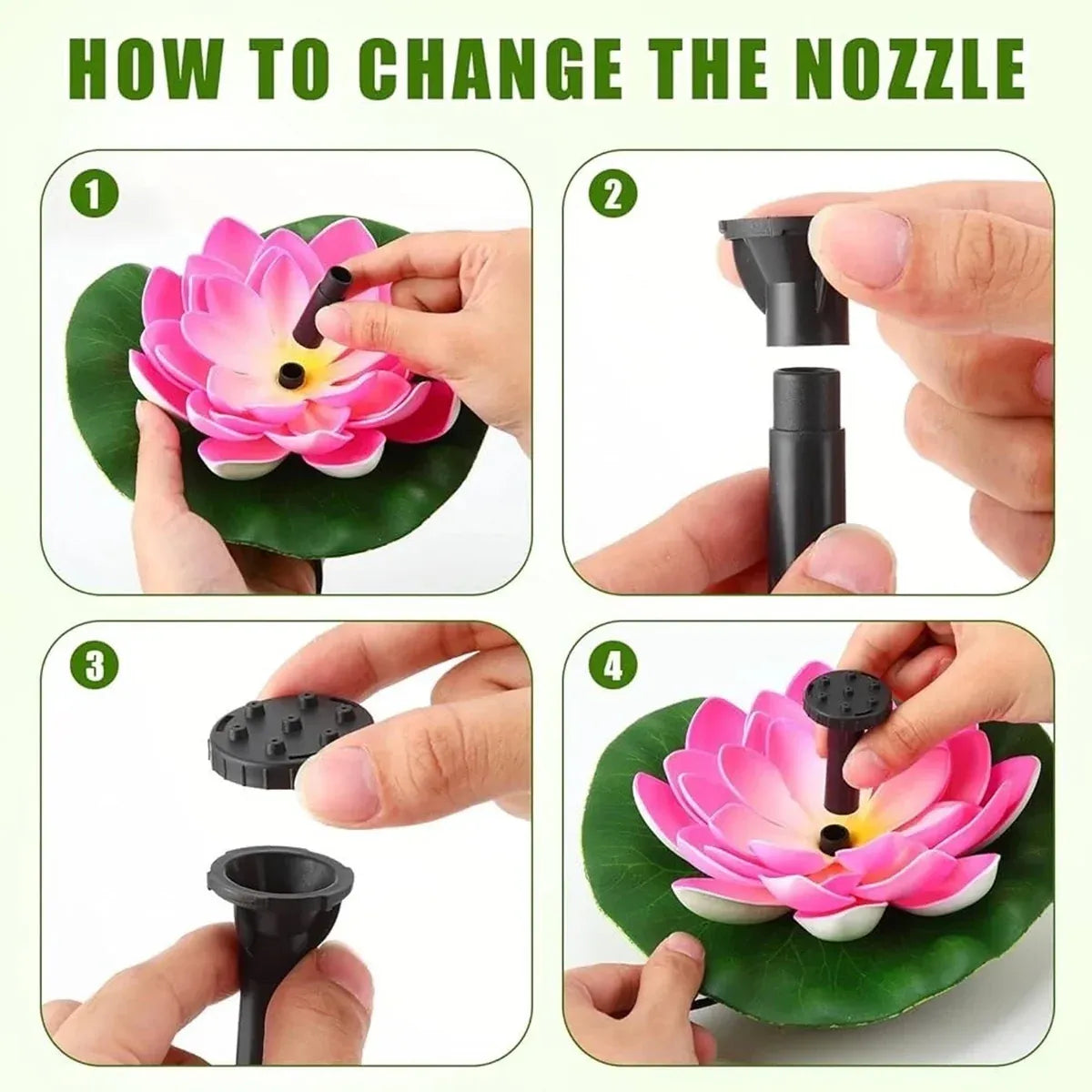Water Fountain with Lotus Leaf Solar Bird Bath Fountain Pump Lotus Shaped Solar