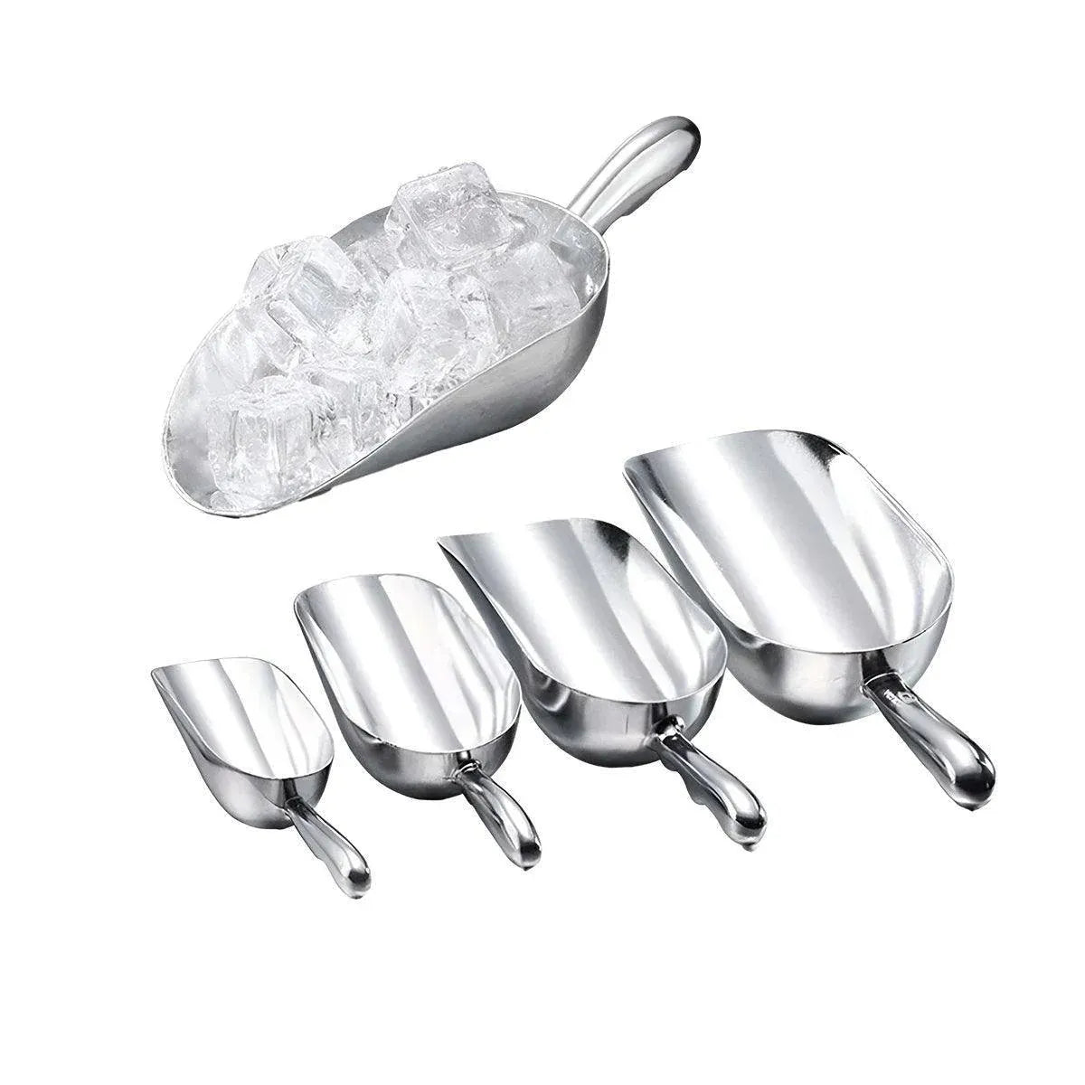 4 Sizes Aluminum Alloy Ice Shovel Flour Rice Scoop Multipurpose Kitchen Tool - S