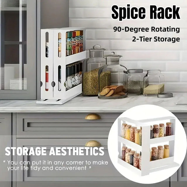 Rotating Spice Rack Kitchen Organizer Food Storage Rack Spice Organizer Stand