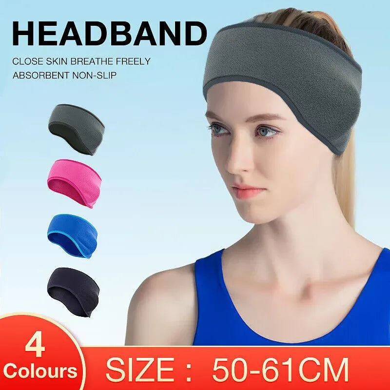 Outdoor Winter Fleece Ear Warmer Sports Headband Skiing Warm Earmuffs Headband - Blue