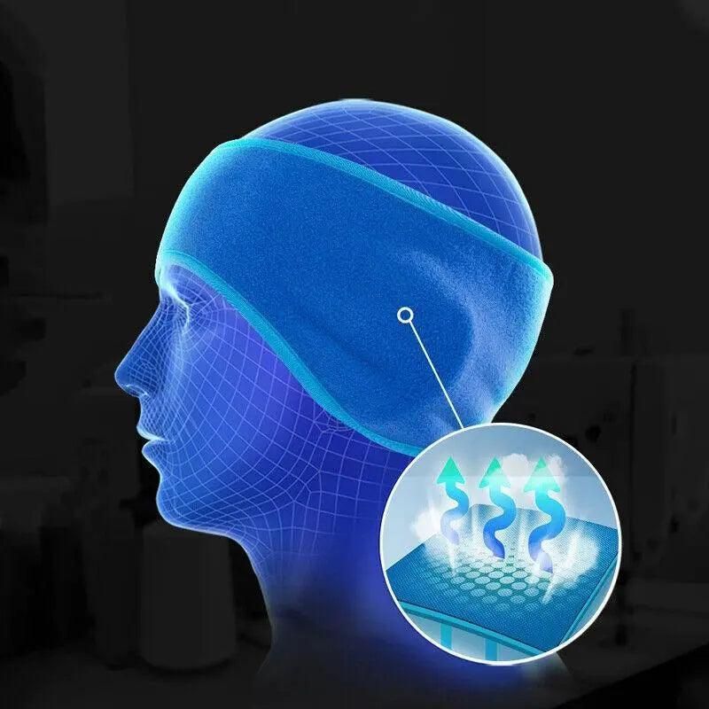 Outdoor Winter Fleece Ear Warmer Sports Headband Skiing Warm Earmuffs Headband - Blue