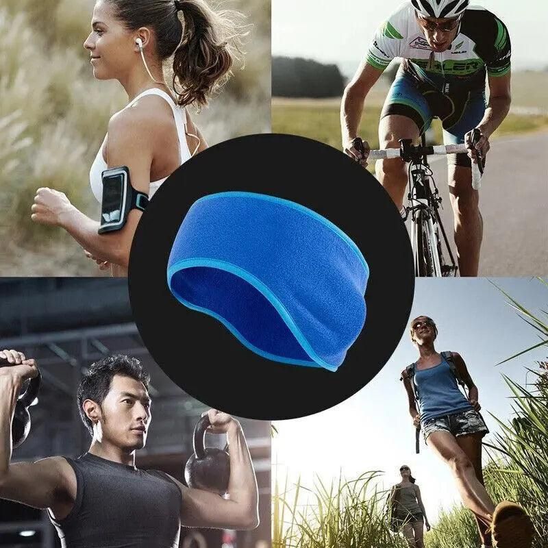 Outdoor Winter Fleece Ear Warmer Sports Headband Skiing Warm Earmuffs Headband - Blue