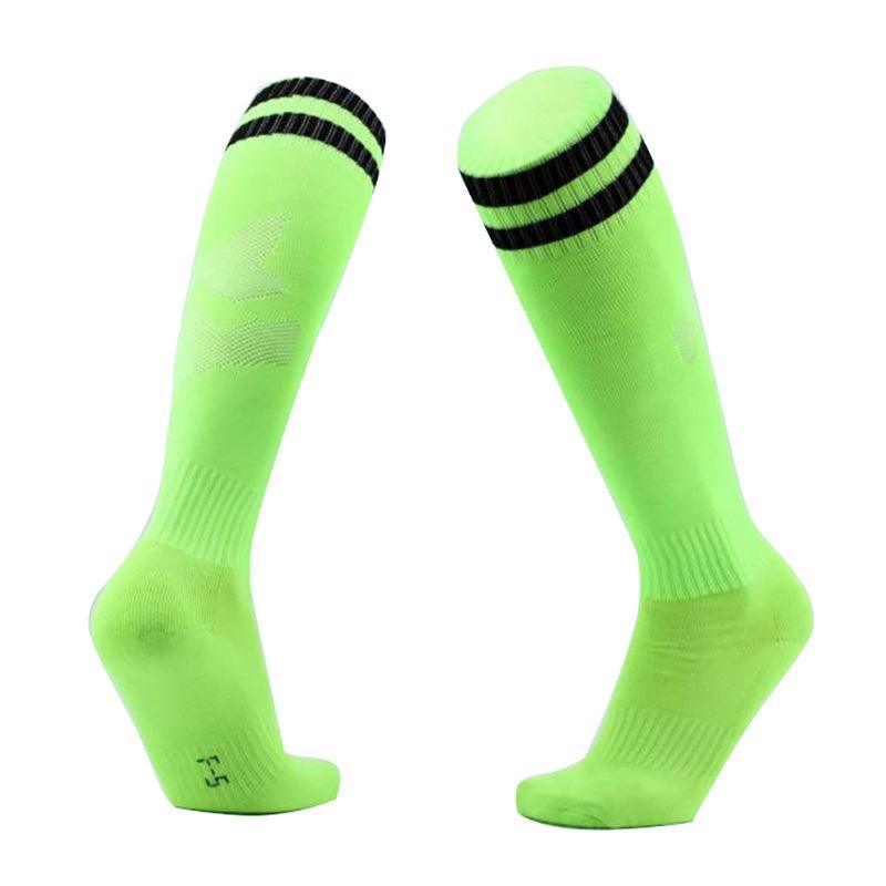Mens Womens Sports Breathable Tube Long High Socks Knee Warm Casual Footy Soccer - Dark Blue