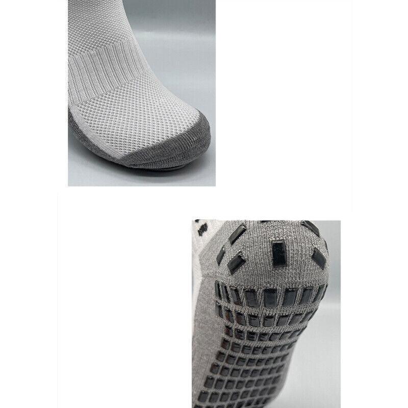 Anti-Slip Sports Socks with PVC Grip Dots for Soccer Basketball and Training Use - Yellow
