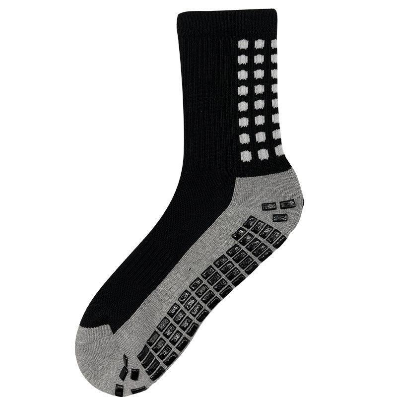 Anti-Slip Sports Socks with PVC Grip Dots for Soccer Basketball and Training Use - Yellow