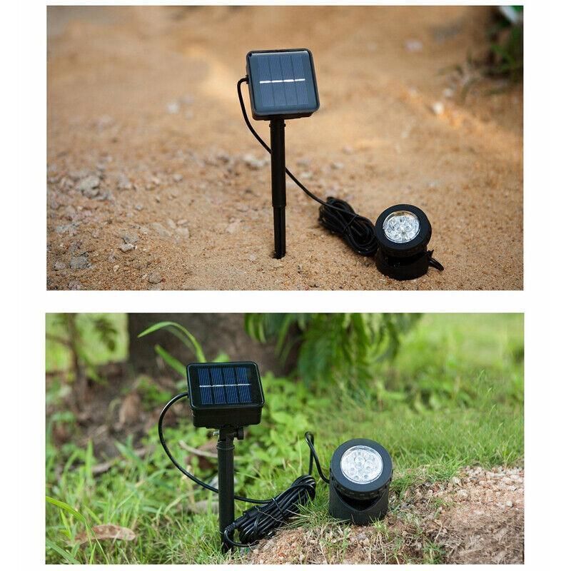 1X Au Solar Powered 6Led Outdoor Garden Landscape Yard Spot Light Lamp Spotlight