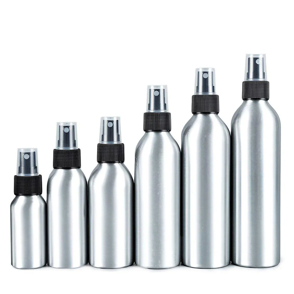 10pcs Travel Size Refillable Aluminum Spray Bottles Toner Cleaning Solution Mist - 10pcs-200ml