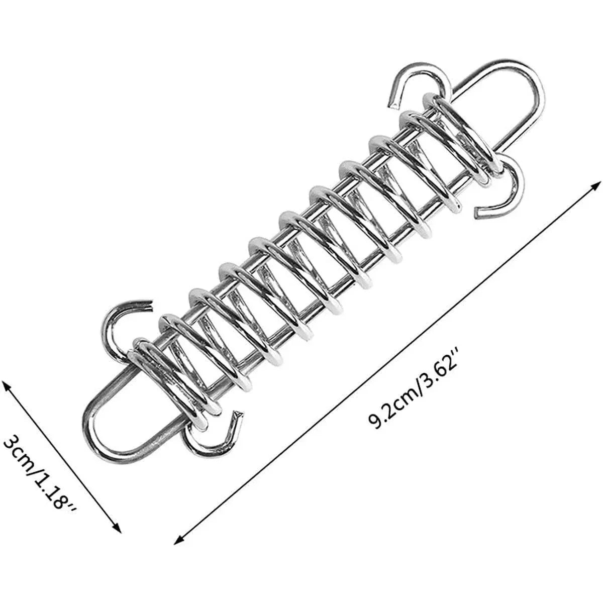 1-15PCS Outdoor Camping Tent Spring Wind Rope Buckle Fix Hook Buckles Silver Red - 1pair