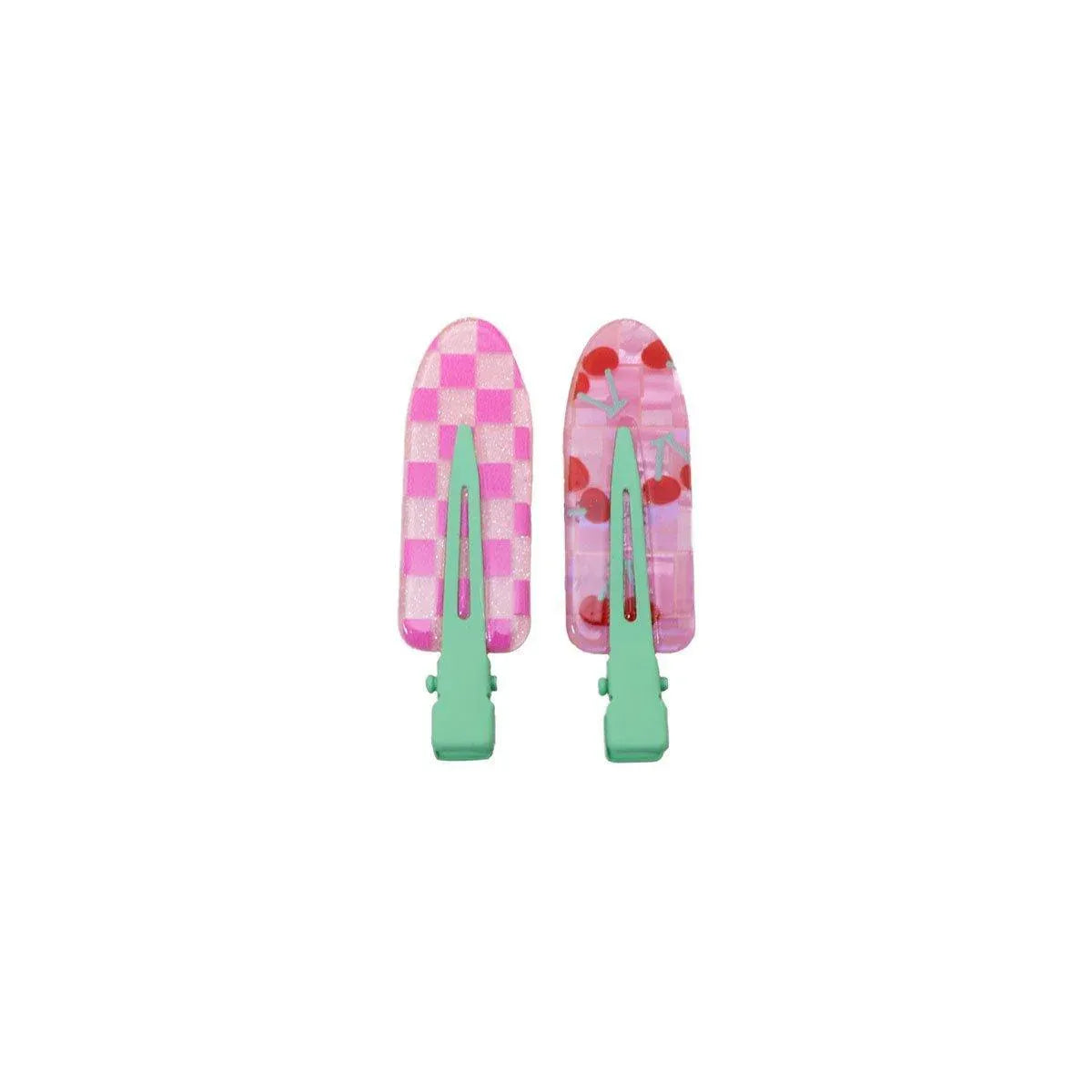 2PCS Juice Series Hair Clip Makeup Hair Accessories Colourful Hair Barrettes - Cherry