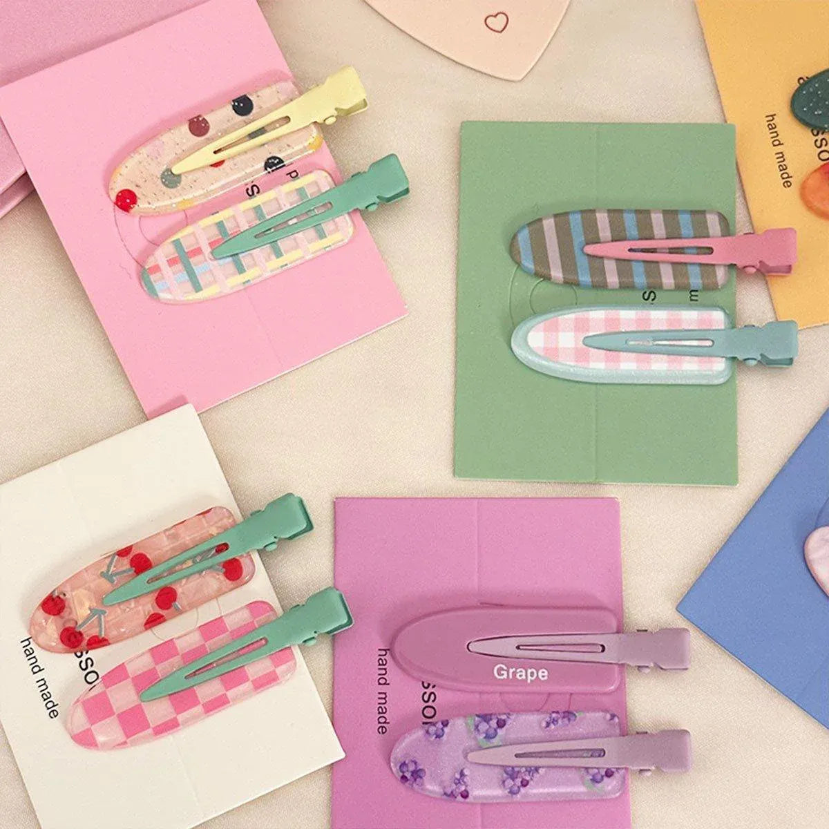 2PCS Juice Series Hair Clip Makeup Hair Accessories Colourful Hair Barrettes - Cherry