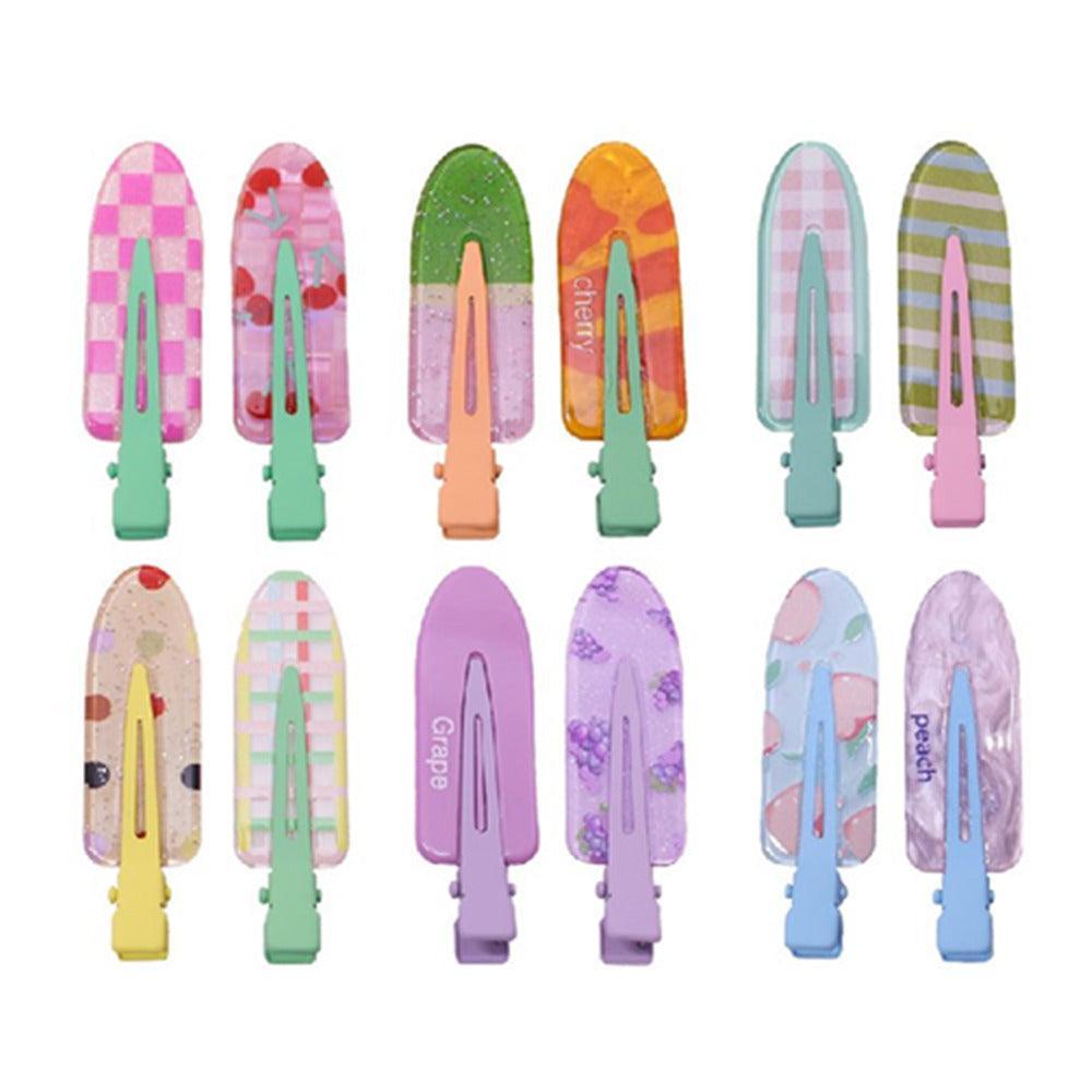 2PCS Juice Series Hair Clip Makeup Hair Accessories Colourful Hair Barrettes - Grapes