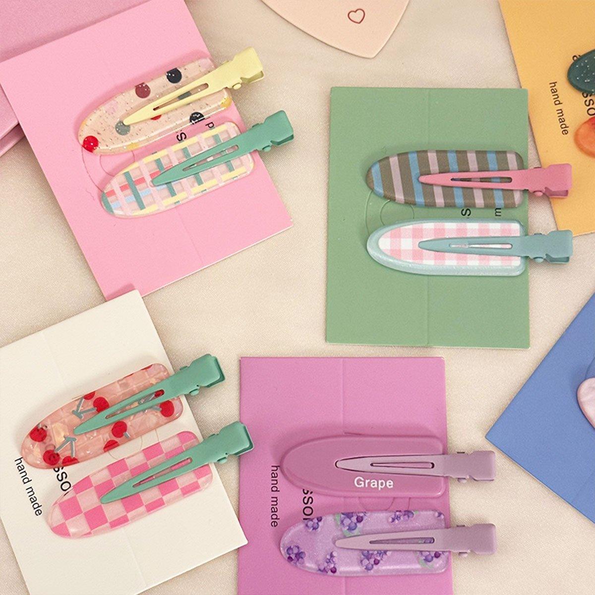 2PCS Juice Series Hair Clip Makeup Hair Accessories Colourful Hair Barrettes - Grapes