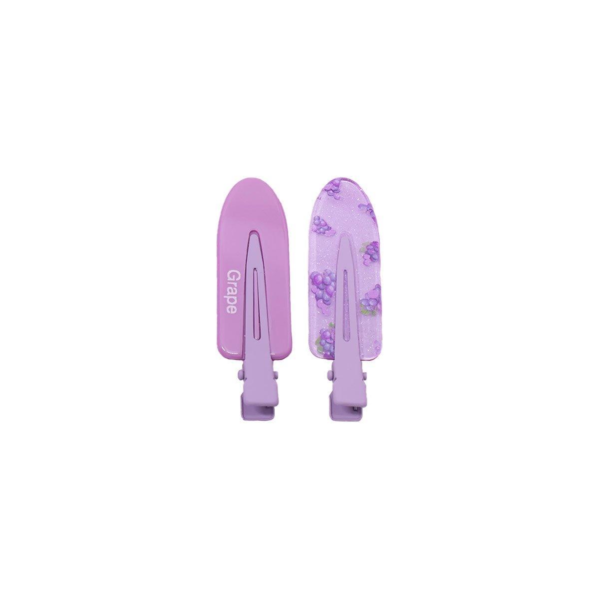 2PCS Juice Series Hair Clip Makeup Hair Accessories Colourful Hair Barrettes - Grapes