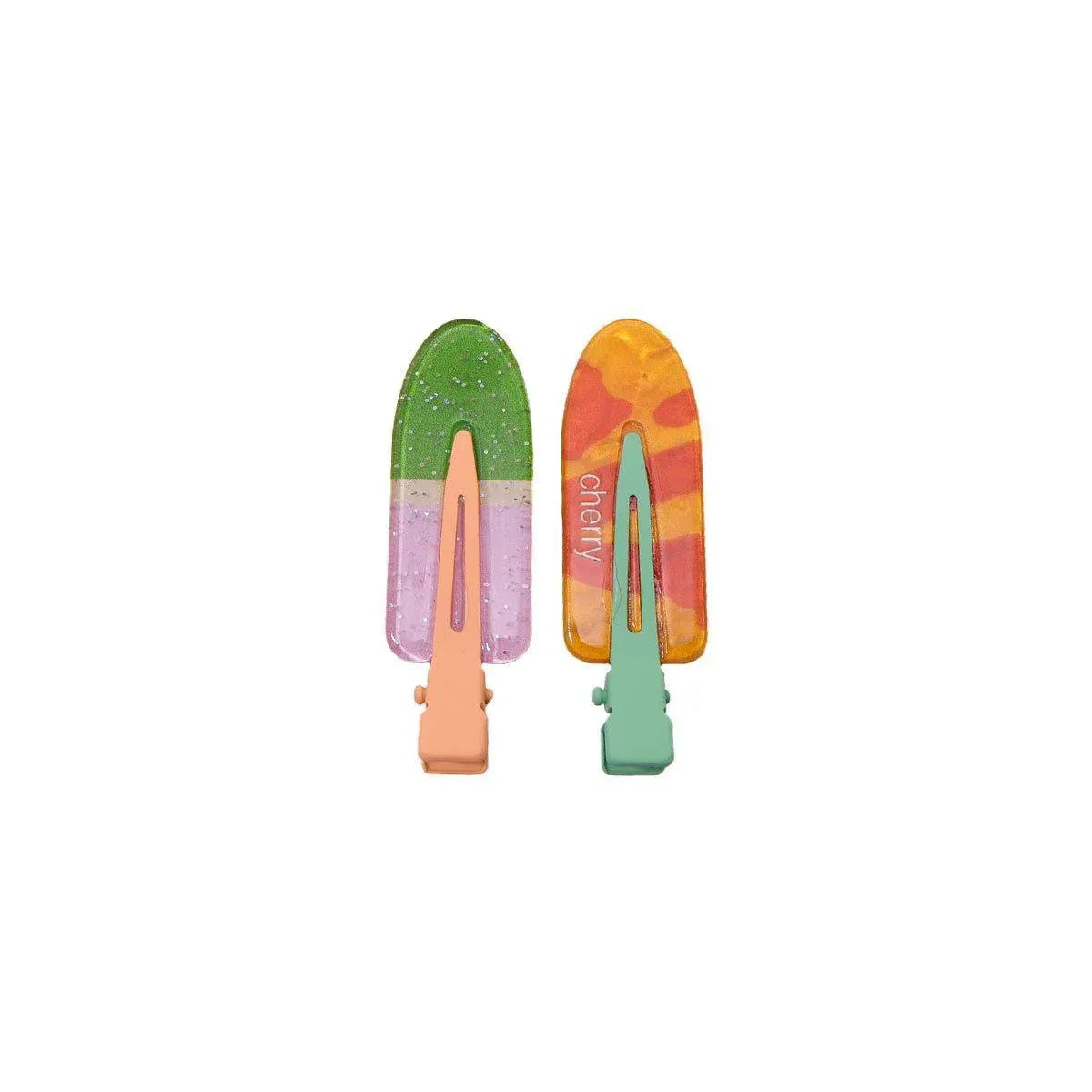2PCS Juice Series Hair Clip Makeup Hair Accessories Colourful Hair Barrettes - Watermelon