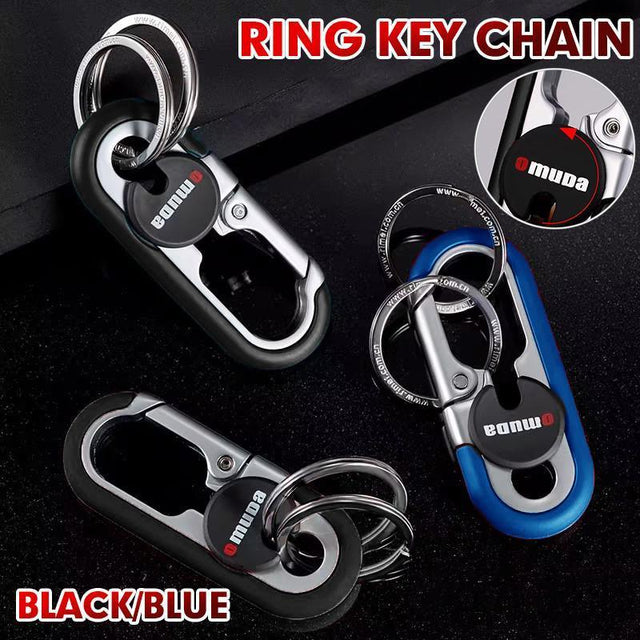 Keychains Fashion Men's Stainless Steel Ring Creative Metal Car Accessory Gift - Blue