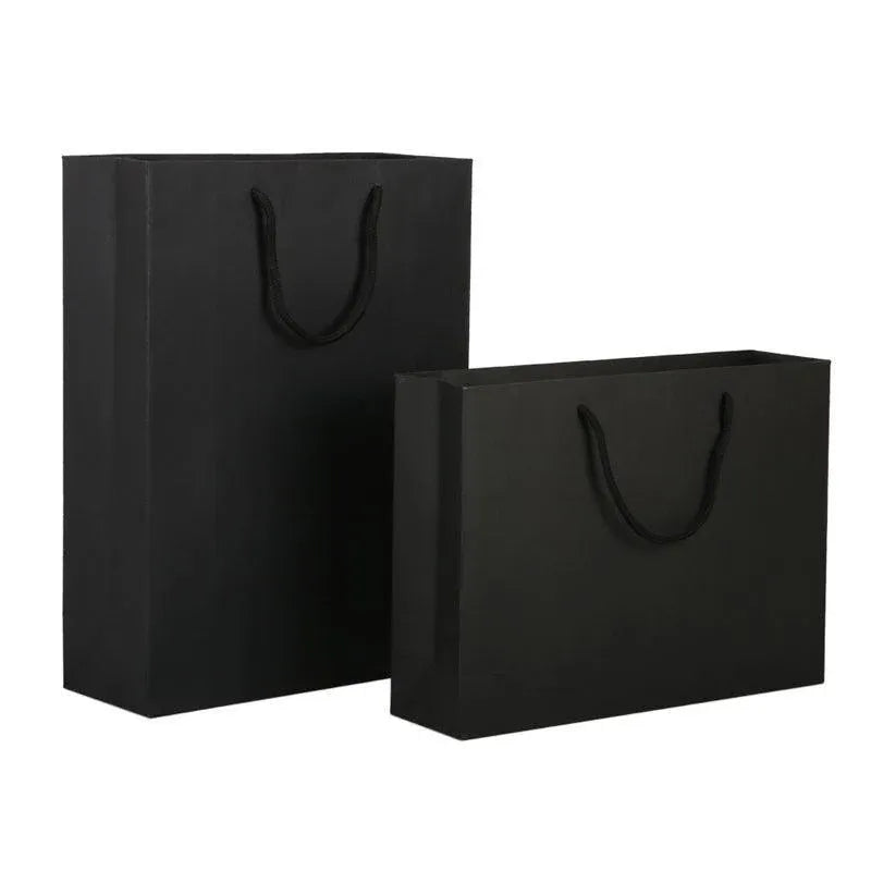 150Pcs Bulk Black Paper Bags Gift Shopping Carry Craft Bag With Cutton Handles - 17*24*10cm