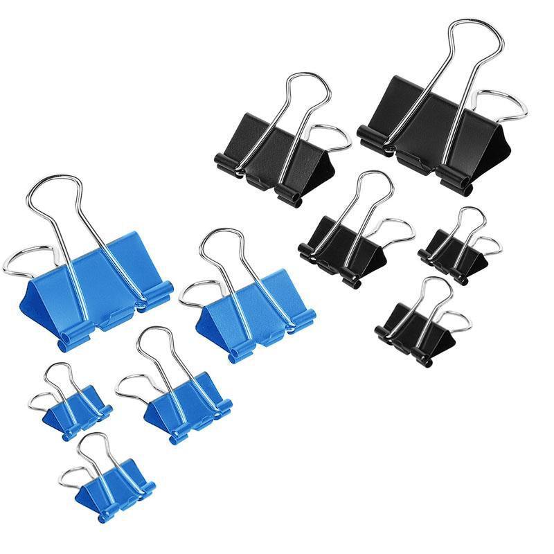 20PCS Black Bulldog Foldback Clips Document Paper Clamps Multiple Sizes - Black 51mm