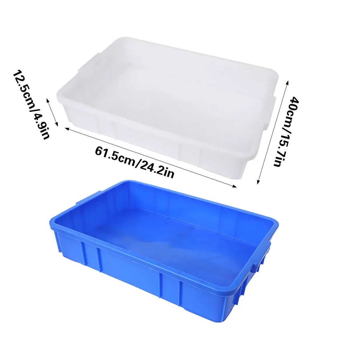 Rectangular Hardware Tool Box Large Capacity Storage Organizer for Garage Use - Blue