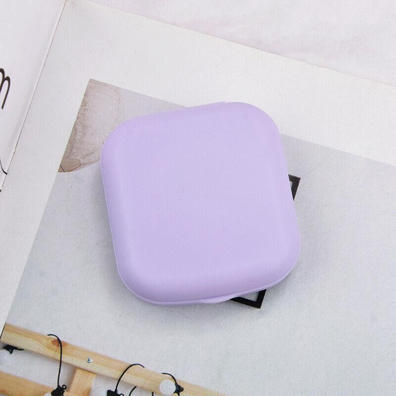 Pocket Plastic Mini Contact Lens Case Kit Outdoor Travel Holder Mirror Container - Yellow