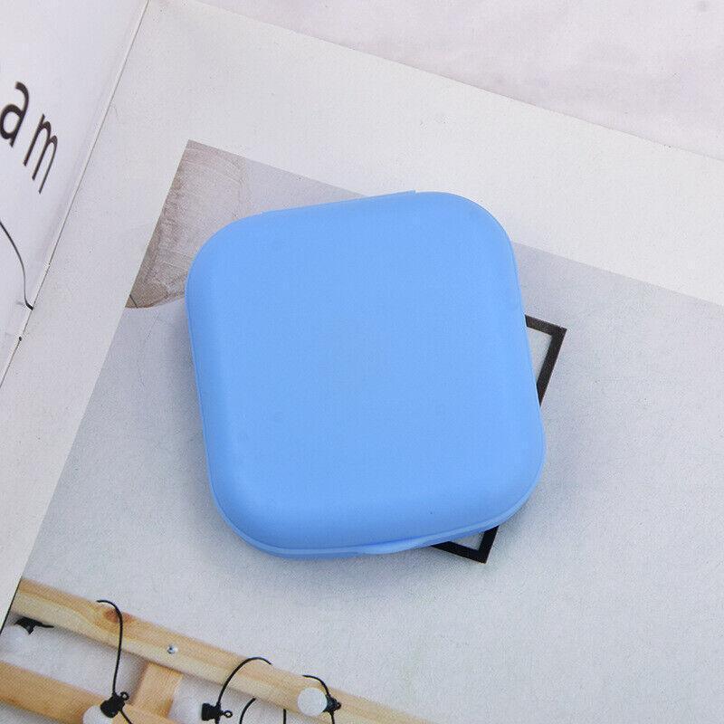 Pocket Plastic Mini Contact Lens Case Kit Outdoor Travel Holder Mirror Container - Yellow
