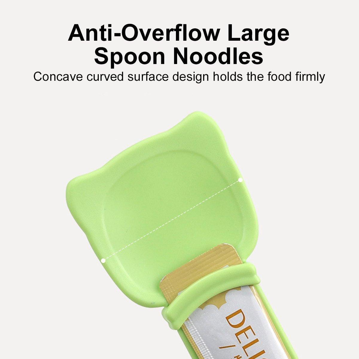 Cat Strip Scoop Squeezer Feeder Snack Spoon Easy Cat Feeding Treats - Orange